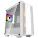 A product image of DeepCool CC360 ARGB Tempered Glass Micro Tower Case (White)